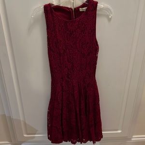 Francesca’s Burgandy Lace Dres Size XS